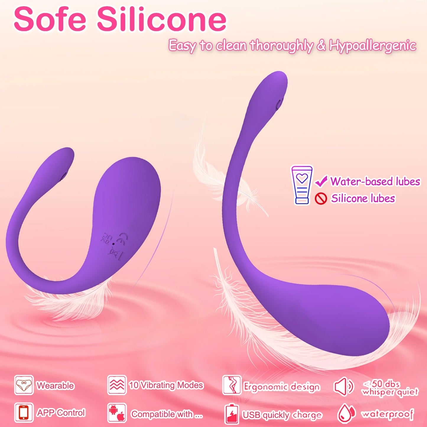 APP Remote Control Vibrator Bluetooth Wearable Vibrating Panty Bullet