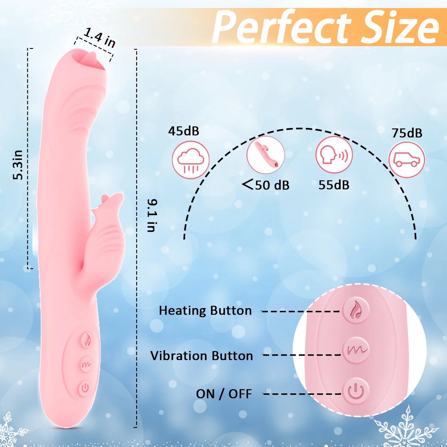 Thrusting Rabbit Vibrator for Pleasure 7 Vibration & Tongue Licking & Thrusting & Rotating & Heating Mode, 5 in 1 Waterproof Adult Toy Silicone Stimulator for Couples