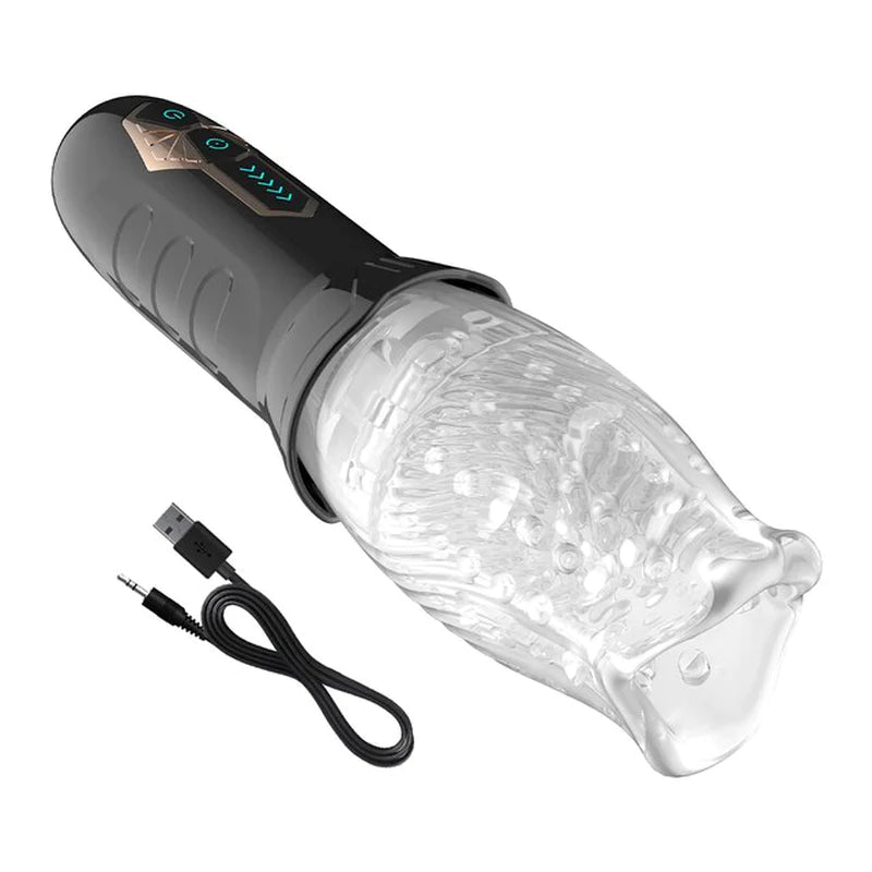 Powerful Male Penis Masturbator Cup Glans Stimulate Rotation Vibrating Lasting Delay Endurance Exercise 