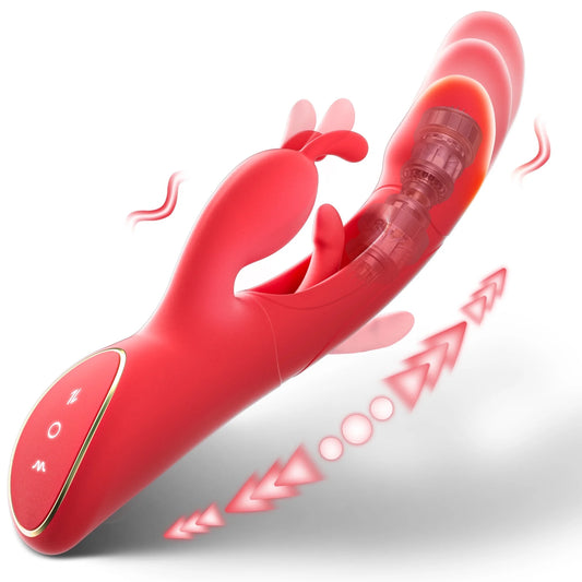 Thrusting Rabbit Vibrator for Women with 7 Powerful Vibrations & 4 Flapping Modes, Waterproof Adult Toy